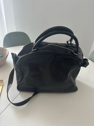 Bolso de piel Hakei negro