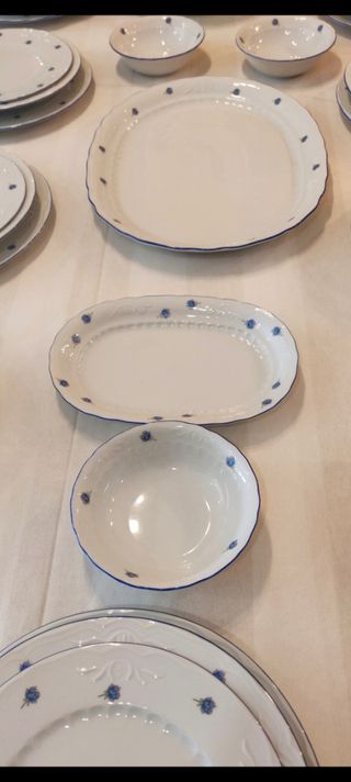 Vajilla Santa Clara Minas Porcelana Azul/Blanco