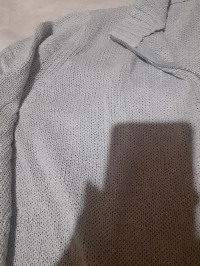 Jersey lana azul claro cremallera