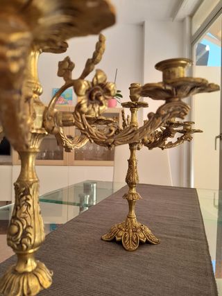Candelabros de Bronce Estilo Antiguo