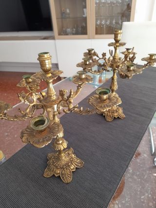 Candelabros de Bronce Estilo Antiguo