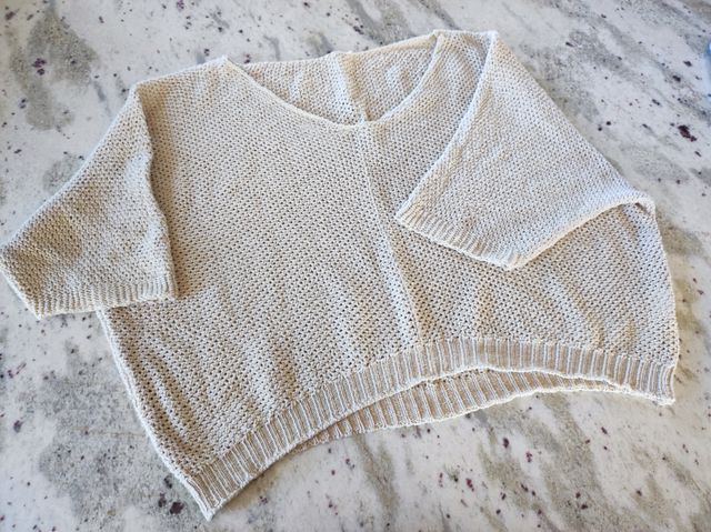 Jersey de verano crema, talla única, manga 3/4