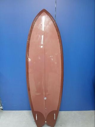 Tabla Surf Fish 6'1 Burdeos Cajetines Futures Sin Quillas