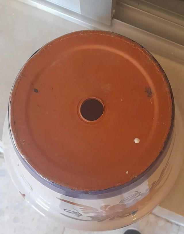 Maceta cerámica decorada flores