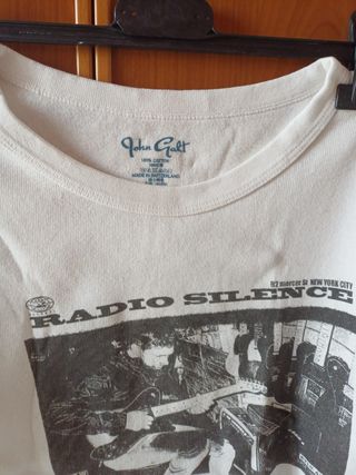 T-shirt John Galt bianca con stampa ottimo cotone