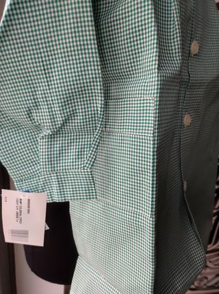 Bata escolar T4 verde a cuadros