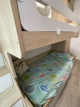 Litera juvenil madera y blanco