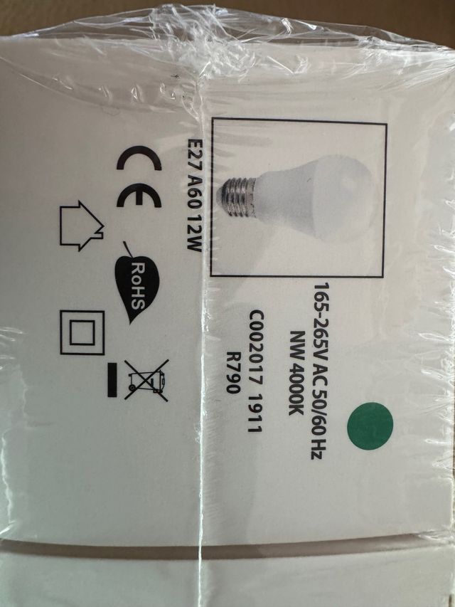 Lote 6 Bombillas LED E27 A60 12W NW 4000K