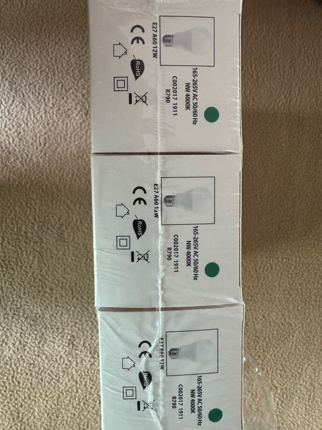 Lote 6 Bombillas LED E27 A60 12W NW 4000K