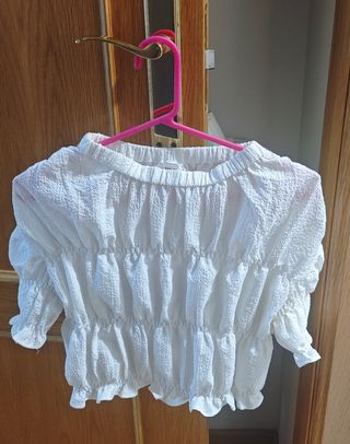 Top Zara Blanco Talla M
