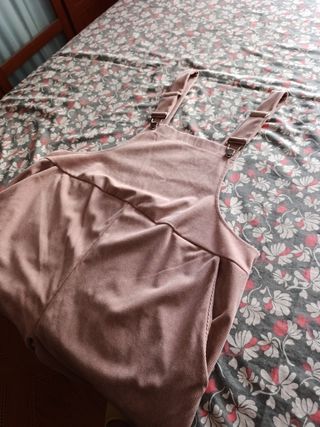 Mono de pana premamá rosa