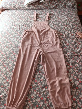 Mono de pana premamá rosa