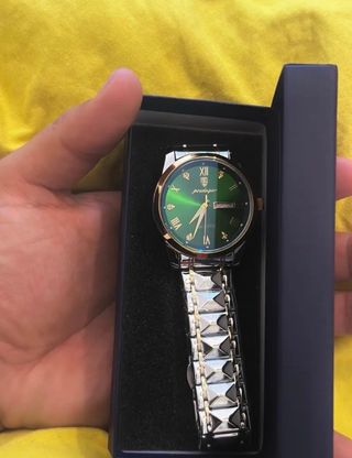 Reloj Hombre Verde y Plateado