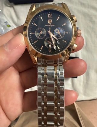 Reloj  Hombre Negro y Dorado