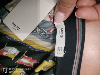 Falda larga plisada estampada