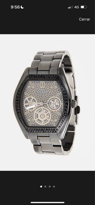 Reloj Guess Acero Negro Diamantes Esfera, NUEVO.