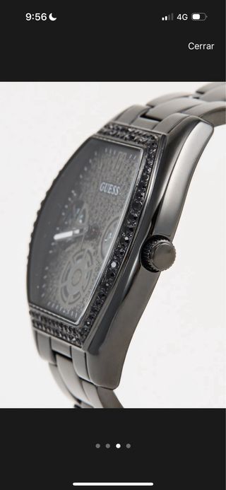 Reloj Guess Acero Negro Diamantes Esfera, NUEVO.