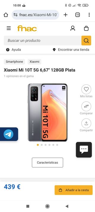 Xiaomi Mi 10T 5G Plata 128GB.