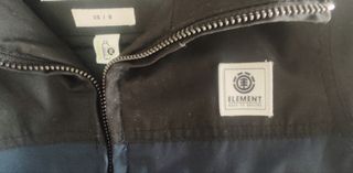 Chaqueta niño Element Talla XS Negra. 