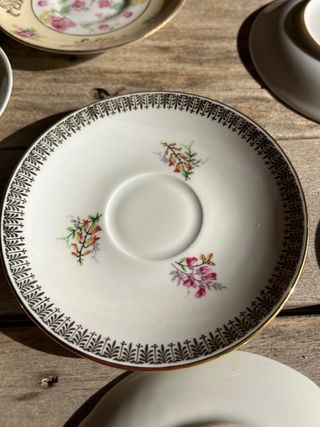 6 PLATITOS ARLEQUÍN PORCELANA FRANCESA PARA PAN