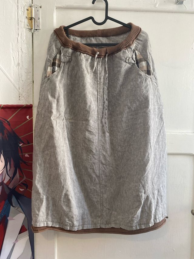 Falda de lino y algodón para otoño