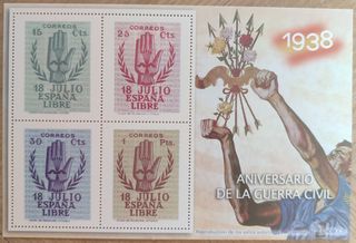 Reproducción sellos Guerra Civil 1938