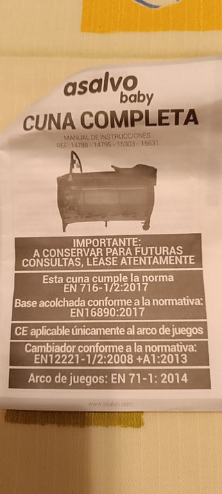 Cuna de viaje conejito gris