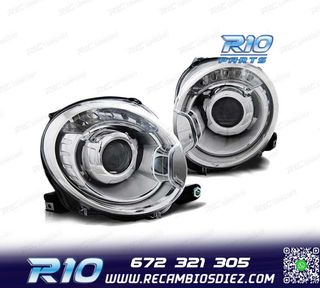 FAROS PARA FIAT 500 07- PROJEKTOR CROMADO