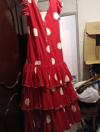 Traje Flamenca Clásico Lunares Rosa