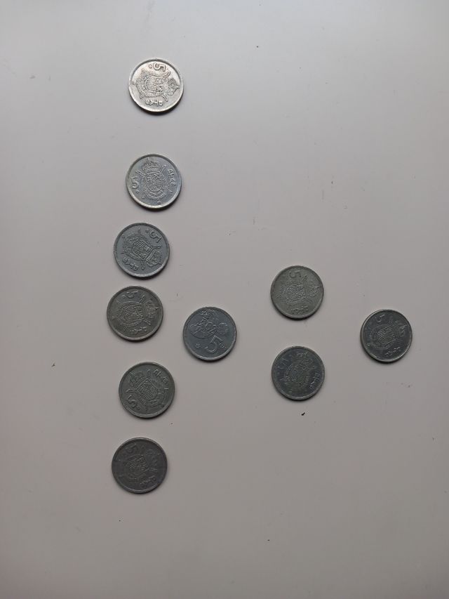 Lote 10 Monedas 5 ptas..1 euro