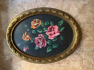 Cuadro de punto de cruz de rosas