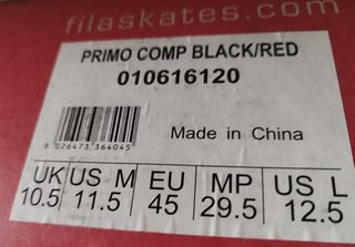 Patines Fila Primo Comp. Ruedas 80mm talla 45