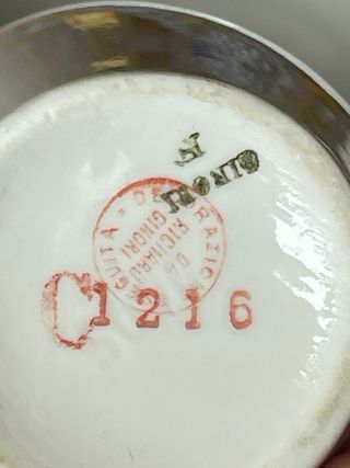 Set 3 pezzi Ginori porcellana dipinta a mano