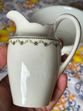 Set 3 pezzi Ginori porcellana dipinta a mano