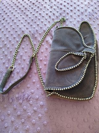 Bolso azul y plata 22x16cm con cadena