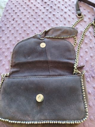 Bolso azul y plata 22x16cm con cadena