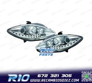 FAROS SEAT LEON ALTEA TOLEDO 04-09 FONDO CROMO LUZ DIURNA LE