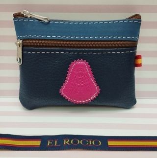 MONEDERO PIEL VIRGEN DEL ROCIO + PULSERA REGALO