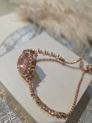 Reloj Corazón Pedrería Oro Rosa