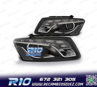 FAROS PARA AUDI Q5 08-12 LUZ DIURNA DRL FONDO NEGRO