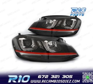 FAROS VOLKSWAGEN VW GOLF 7 GTI 12-17 LUZ DIURNA FONDO NEGRO