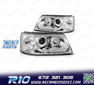 FAROS VOLKSWAGEN VW T5 03-09 LUZ DIURNA FONDO CROMO
