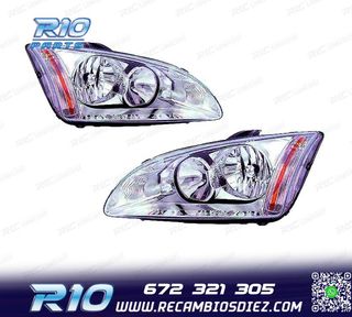 FAROS PARA FORD FOCUS II 04-08 FONDO CROMO