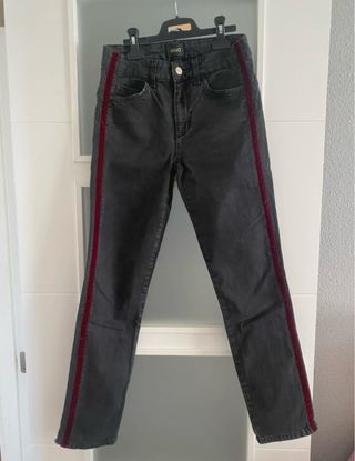 Pantalón vaquero Liu Jo gris con raya lateral