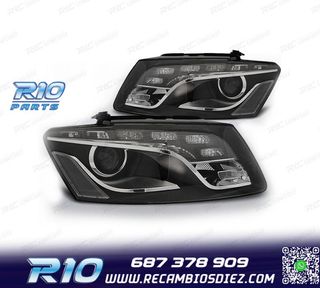 FAROS PARA AUDI Q5 08-12 LUZ DIURNA DRL FONDO NEGRO