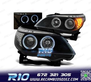 FAROS BMW E60 E61 03-07 LED OJOS ANGEL NEGROS