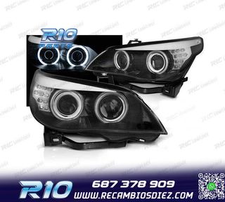 FAROS BMW E60 03-07 OJOS ANGEL CCFL FONDO NEGRO