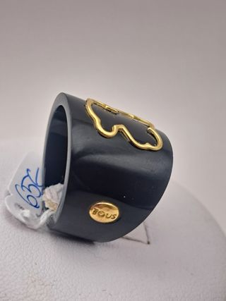 Anillo Tous Oso Negro y Dorado