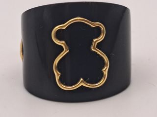 Anillo Tous Oso Negro y Dorado