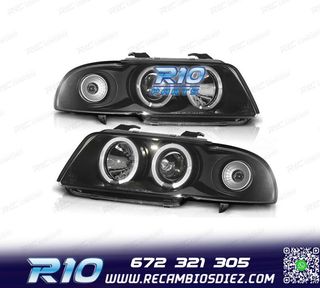 FAROS AUDI A4 B5 94-99 OJOS ANGEL FONDO NEGRO
